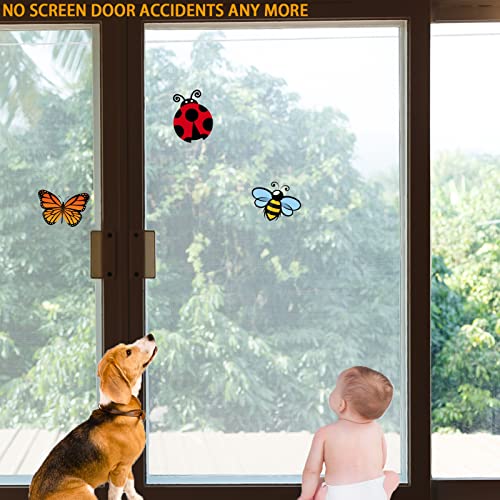 Flexible Screen Door Magnets,Screen Door Protector Patch,Butterflies Bees Ladybugs 6Pcs (3 Sets)- for Keeping People and Pets Safe, and Cover Up Small Holes in Screens.