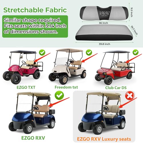 10L0L Golf Cart Seat Covers, Super Comfort Cooler Than Vinyl Seat Cover, Front and Rear Seat Cover for Yamaha EZGO Club Car, No Drilling Breathable Mesh Bench Seat Blanket, Machine Washable - color: Light Gray, style: Front Seat - For EZGO TXT & RXV & Clu