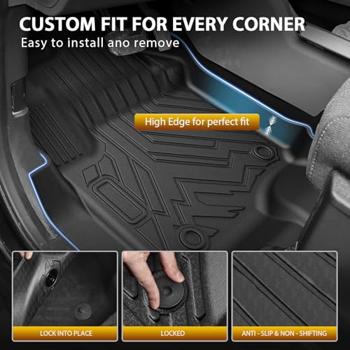 Floor Mats Truck Bed Mat for 2017-2024 2025 2026 Ford F250/F350/F450 Super Duty Crew Cab Accessories All Weather TPE Custom Fit Truck Floor Bed Liners - size: 3)Ford F250/F350/F450｜17-26｜Truck Combo Set
