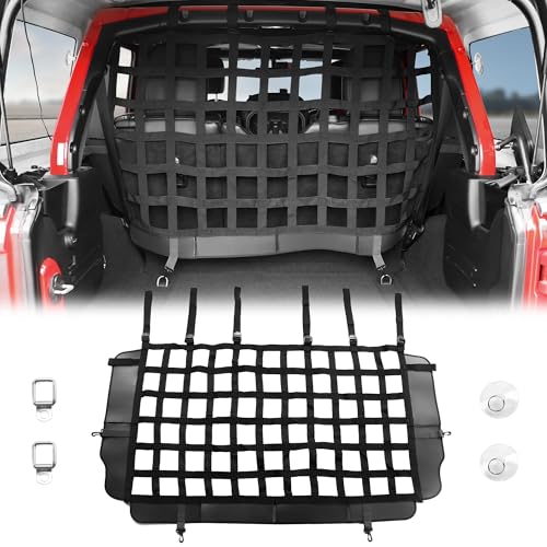Dog Car Net Barrier Pet Barrier for 2007-2025 Jeep Wrangler JK JL 4 Door Accessories Safely with Children & Pet Trunk Cargo Isolation Liner Divider