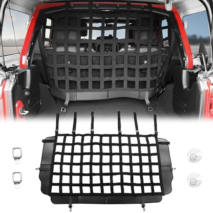 Dog Car Net Barrier Pet Barrier for 2007-2025 Jeep Wrangler JK JL 4 Door Accessories Safely with Children & Pet Trunk Cargo Isolation Liner Divider