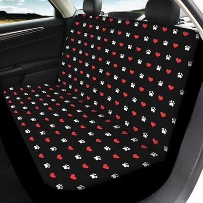 Howilath 4-Piece Dog Paw Love Car Seat Cushion Cover Universal Fit Front Back Seat Cushion Protectors Auto Accessories, Easy to Install - color: Dog Paw Love