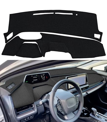Dash Cover Mat Custom Fit for Toyota Prius/Prius Prime PHEV with Light Sensor,Dashboard Pad Cap Carpet Protector K399 (Black)
