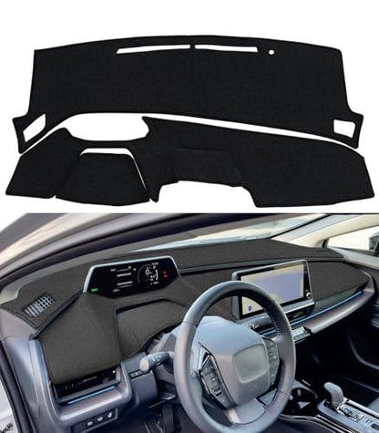 Dash Cover Mat Custom Fit for Toyota Prius/Prius Prime PHEV with Light Sensor,Dashboard Pad Cap Carpet Protector K399 (Black)