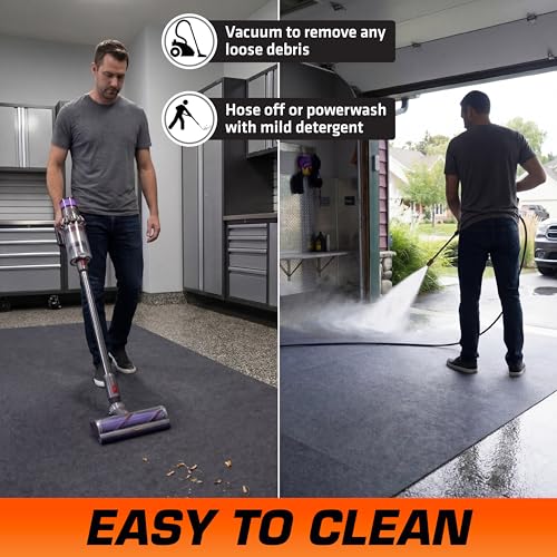 Armor All Garage Floor Mat (17' x 7'4"), Waterproof Garage Flooring, Absorbent, Premium Oil Spill Resistant Garage Pad, Durable, Protects Surfaces (Includes Double Sided Tape) (USA Made)