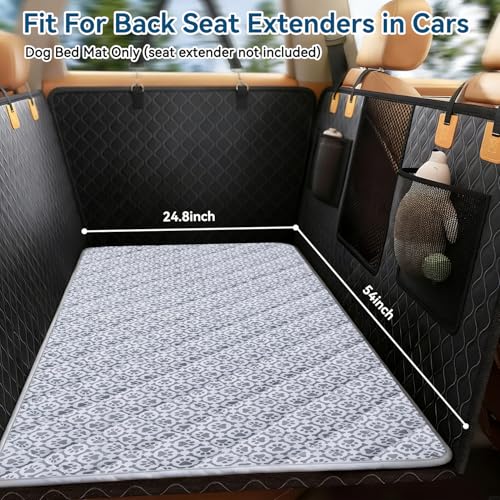 MH MYLUNE HOME Cooling Pet Car Mat for Backseat–Non-Slip Oxford Fabric,with Foldable HandleTravel Pet-Friendly Seat Covers,Dog Bed for Car Pad,for Backseat Extender Seat Protectors 24.8"x54" inch