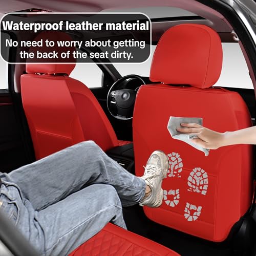 for Nissan Rogue 2008-2026 Car Seat Covers, Red Car Seat Covers, Faux Leather, Full Set of 5 Seats, Waterproof, Anti-Slip, Protect and Upgrade Seats, Beautify the Interior of Old Cars - color: Premium_Red