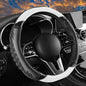 5D Honeycomb Knight White Car Steering Wheel Cover,14.5-15 Inch Universal Carbon Fibre Leather Covers Breathable Anti-Slip Odorless Steering Wheels Accessories for Men Women - color: 5D Honeycomb - Knight White