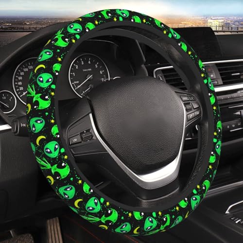 Aliens Steering Wheel Cover for Men Women Universal Car Accessories 15 Inch Neoprene Auto Interior Decor - color: ALIENS
