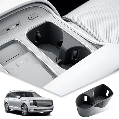 BIBIBO for 2026 Palisade Silicone Cup Holder 2026 Hyundai Palisade (SE, SEL, SEL Convenience, SEL Premium, XRT Pro, Limited, Calligraphy) Center Console Insert Cup Holder - color: Black-Cup Holder