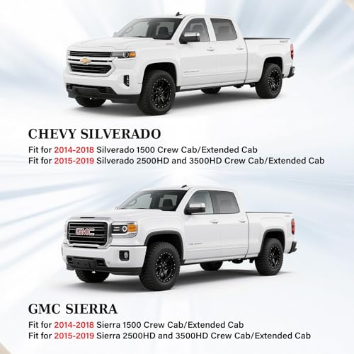 Coverado Custom Fit Seat Covers Full Set for Chevy Silverado/GMC Sierra 2007-2013&2019-2025 1500, 2020-2025 2500HD 3500HD Crew/Double/Extended Cab – Faux Waterproof Leather (Black) - color: Black, size: FullSet(2007-2013&2019-2025)