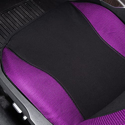 Flying Banner Butterfly car seat Covers ful Set Fashion Universal Lady Woman Female Rear Bench Split Colorized (2 Fronts, Purple) - color: Purple, size: 2 Fronts