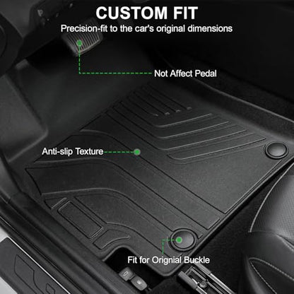 Floor Mats for 2021-2026 Hyundai Elantra (Not for Hybrid) & Elantra N, TPE All Weather Durable Floor Liners Door Sill Guards for Hyundai Elantra Gas Accessories