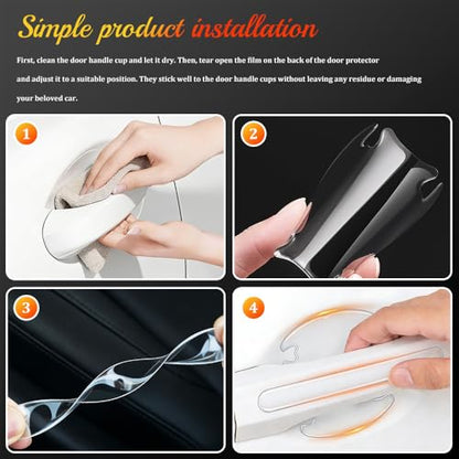 8PCS Car Door Protector, Car Door Handle Protector, Universal Anti-Scratch Guard Stickers, Auto Accessories Rearview Anti-Collision Bumper Trim Guard Sticker Fit for SUVs, Trucks, Sedans