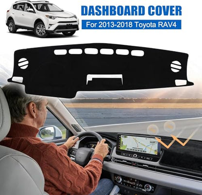 YYCKE Dash Cover Mat Custom Accessories Dashboard Pad Fit for Toyota RAV4 2013 2014 2015 2016 2017 2018 Accessories Dashboard Pad Carpet Protector - size: Toyota RAV4 2013-2018