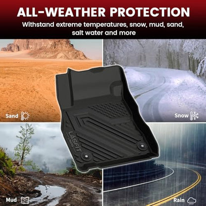LASFIT Floor Mats for Nissan Kicks 2018-2024 & Kicks Paly 2025, Custom Fit All Weather TPE Floor Liners for Nissan Kicks S/SR/SV 2024 2023 2022 2021 2020 2019 2018 & Kicks Play 2025 Car Mats, Black