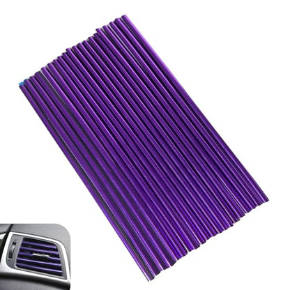 20PCS Car Vent Outlet Trim, Bendable Air Conditioner Vent Decoration Strip, Universal Auto Air Oulet Strips, for Most Vehicles (Purple)