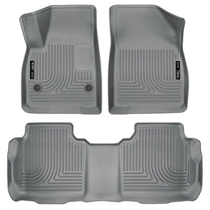 Husky Liners Weatherbeater Floor Mats | Fits 2019-2026 Chevrolet Blazer, 2017-2025 Cadillac XT5, 17-23 GMC Acadia | Front & 2nd Row, 3-pc Grey - 99142