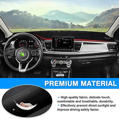 Autorder Dashboard Cover Mat for 2017-2023 Kia Rio Accessories Dash Cover Flannel Dash Mat Sunshade Glare UV Rays Protector - size: 2017-2023 Kia Rio