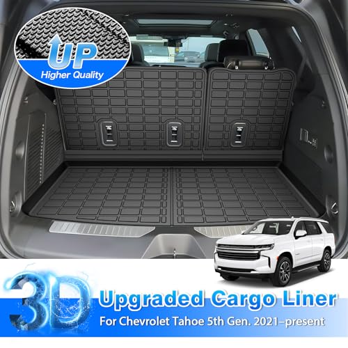 Tahoe Cargo Liner - Trunk Mat for Chevy Tahoe/GMC Yukon (Not Fit XL) 2021-2026, All Weather Cargo Mat for Tahoe Accessories, Heavy Duty Car Mats, Car Accessories - size: 8)Chevy Tahoe 21-26