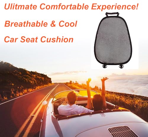 3D Air Mesh Breathable Car Seat Cushion Summer Cooling Seat Cover Anti-Slip Honeycomb Mesh Universal Auto Backrest Pad Fit Car Truck Pickup SUV (Black, 1 Pack Back Cushion)