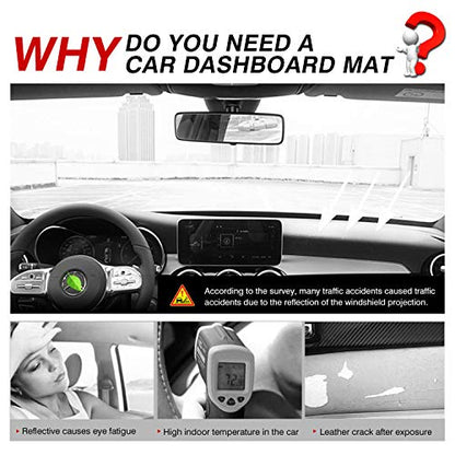 Cartist Suede Dash Mat for Mercedes Benz GLC 2016-2021 2022 Dash Cover Nonslip Dashboard Mat Protector Sunshade No Glare - size: dash mat for Benz GLC 2016-2022