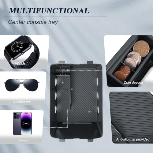 BIBIBO 4Packs for 2026 Hyundai Palisade Center Console Organizer 2026 Hyundai Palisade Calligraphy Console Tray 2026 Palisade Console Insert Tray 2026 Palisade (ONLY FIT Palisade Calligraphy) - color: Black-(Console Under+Insert shelf+Armrest Tray)
