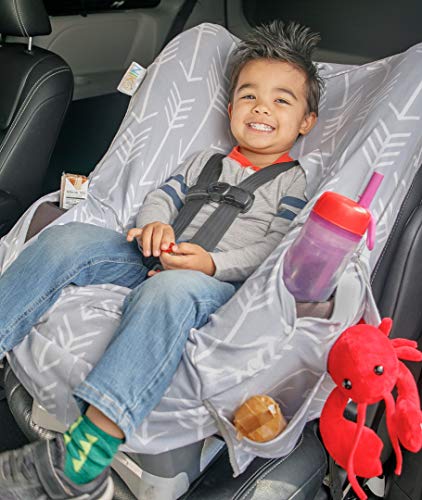 Niko Easy-Wash Children's Car Seat Cover & Liner - Cotton Jersey Gray & White Arrow Pattern - Universal FIT - Crash Tested - Waterproof SEAT Bottom - Easy to Clean - Machine Washable - color: Gray & White Arrow Cotton Jersey