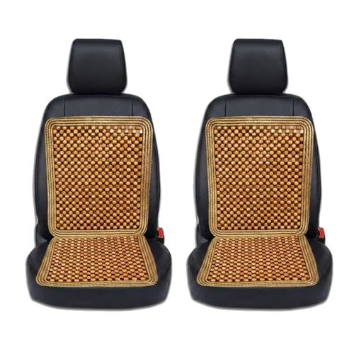 ZONETECH Wooden Beaded Car Seat Cover, Cooling Car Seat Cover Natural Double Strung, Massage Cushion Comfortable Beaded Seat Covers for Cars, Home and Office Car Seat Beads for Driving 2-Pack - size: 2-Pack