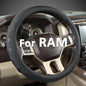 GIANT PANDA Car Steering Wheel Cover for RAM 1500 2500 3500, Compatible with Dodge RAM 15.5-16 inches - Black - color: A-Black