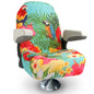Universal Microfiber Quick-Dry Boat Seat Covers Fitted - Stylish Paradise Parrot Design for Fishing, Deck, Pontoon Boat Seats and More