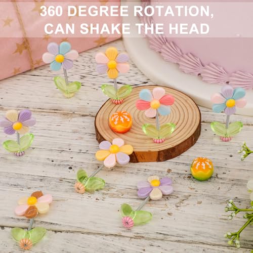 10pcs Flower Car Dashboard Decorations, Shaking Resin Flower Car Decor Funny Flowers Car Accessories Ornaments for Car Interior Office Desk