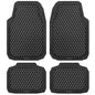 CAR PASS Black Rubber Car Mats, All-Weather Floor Mats Full Set Durable Anti-Slip 3D Rhombus Waterproof Automotive Pad Trim to Fit Liner Universal Fit for Sedan SUV Truck Van, 4 Pcs All Black Rubber - color: All Black