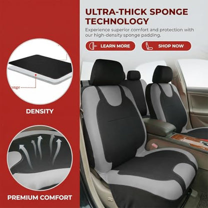 Car Seat Covers Full Set, Split Waterproof Polyester Mesh Vehicle Front and Rear Seat Protectors, All-Weather Automotive Interior Chair Cushion, Universal for Automobile RV Truck (Grey) - color: Grey