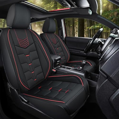 Nilight Car Seat Covers Compatible with 2005-2024 Tacoma Waterproof Wear-Resistant Faux Leather Anti Slip Cushion Set (2 PCS Front Seats Cover) - color: Front Sets 2 Seat, style: Toyota Tacoma 2005-2024