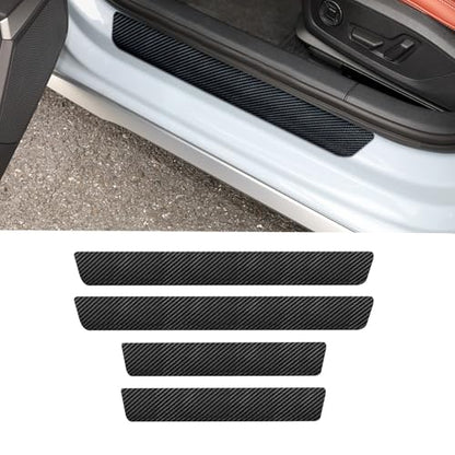 4PCS Car Door Sill Protector, Car Door Edge Guards, Carbon Fiber Wrap Film, Interior Decoration Anti-Scratch Threshold Strips Universal for Most Vehicles
