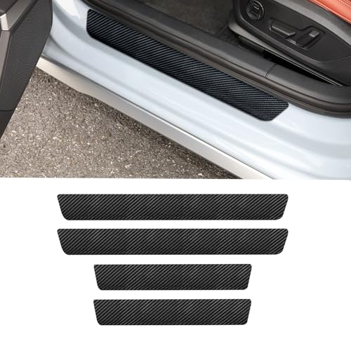 4PCS Car Door Sill Protector, Car Door Edge Guards, Carbon Fiber Wrap Film, Interior Decoration Anti-Scratch Threshold Strips Universal for Most Vehicles