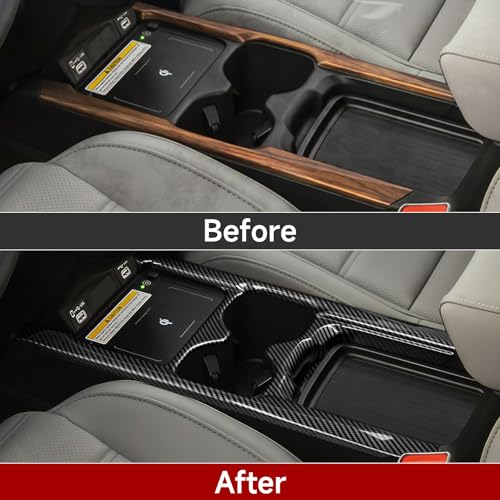 for Honda CR-V 2020 2021 2022 Accessories CRV Cup Frame Decals ABS Carbon Fiber Stickers, B - color: 2020-2022 Cup Holder Frame