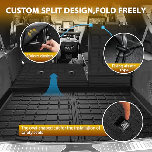Floor Mats for 2021-2025 2026 Chevrolet Chevy Tahoe/GMC Yukon 7 Passenger Car Mats, All Weather TPE Custom Cargo Liner Seat Back Covers Protectors Full Set Car Accessories (Not for Yukon XL) - size: 2)Chevy Tahoe/GMC Yukon 7Seater｜21-26｜Full Set