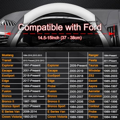 HAOTULE Nappa Leather Slim Stylish Steering Wheel Cover,for Toyota Steering Wheel Cover Interior Conversion (White) - color: White