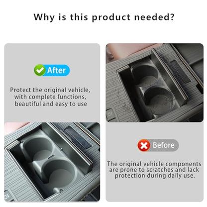 Center Console Cup Holder Insert for Toyota Sienna 2021-2026 Water Bottle Cupholder TPE Sienna Accessore Compatible with LE/XLE/XSE/Woodland Edition/Limited/Platinum(Gray) - size: Center Console Cup Holder Insert
