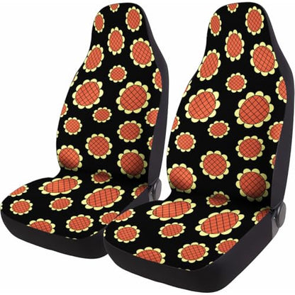 Sunflower Pattern Car Seat Covers Set of 2, Breathable Front Seat Covers for Truck Sedan SUV, Anime Car Accessories, Anime Gift for Women Men - color: Anime Sunflower