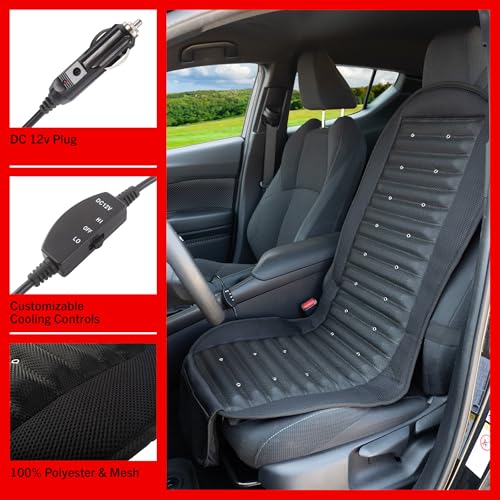 Stalwart 12V Cooling Car Seat Cushion with 6 Fans