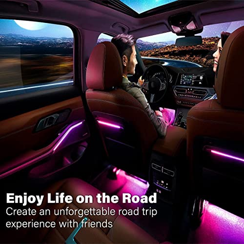 Car LED Strip Light, EJ's SUPER CAR 4pcs 48 LED Multi-Color Car Interior Lights Under Dash Lighting Waterproof Kit with Multi-Mode Change and Wireless Remote Control, Car Charger Included,DC 12V - color: MultiColor(48LED Beads)