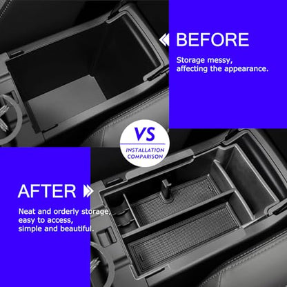 2024 2025 2026 Crosstrek Center Console Organizer Tray for 2024 2025 2026 Subaru Crosstrek Hybrid 2024 Impreza Center Armrest Storage Box for Crosstrek 2024 Accessories Storage Box Double Layer