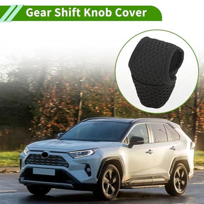Universal Gear Shift Knob Cover Stick Shifting Handle Protector Automotive Manual Fabric 1 Pc Anti-Slip Black - color: Black