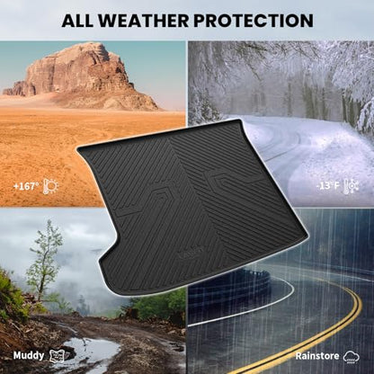 LASFIT Cargo Mat for Kia EV6 2024 2023 2022, All Weather TPE Custom Fit Easy Clean Car Trunk Mat for Kia EV6 2022-2024 Cargo Liner, Black - size: 3)For Kia EV6 | 2022-2024 | Cargo