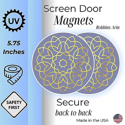Screen Door Magnets Double Sided – Keep People, Kids, and Dogs from Running into The Screen Door - Robbins Aria Purple Gold - color: Purple Gold