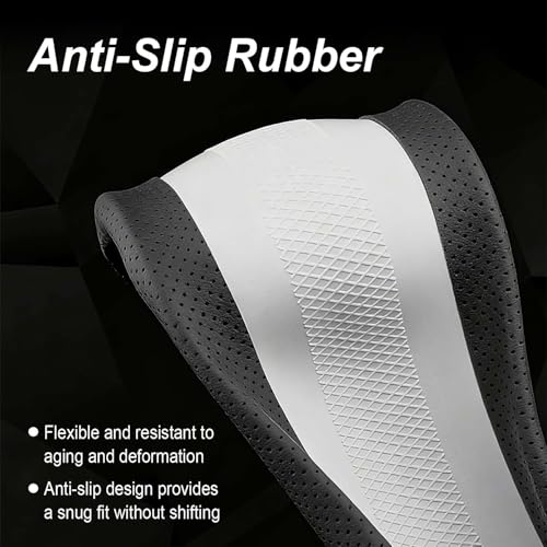 Luxury Microfiber Leather Steering Wheel Cover for Dodge Ram 1500 2500 3500, 15.5-16 Inch Non-Slip Breathable Interior Accessories, Comfortable Grip Anti-Slip Driving (Black)