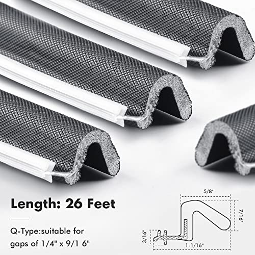 BBTO Weather Stripping Door Seal Exterior Weather Strip for Window V-Shaped Foam Kerf Garage Door Gap Blocker Soundproof Home Improvement Easy to Install(26 Feet,Black) - color: Black, size: 26 Feet